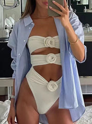 Bandeau-Einteiler „Darcy“ mit Blumenmuster